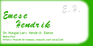 emese hendrik business card